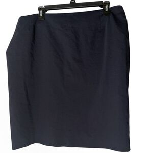 Akris Punto Navy Blue Pencil Skirt Womens Sz 14 Career Business Stretchy